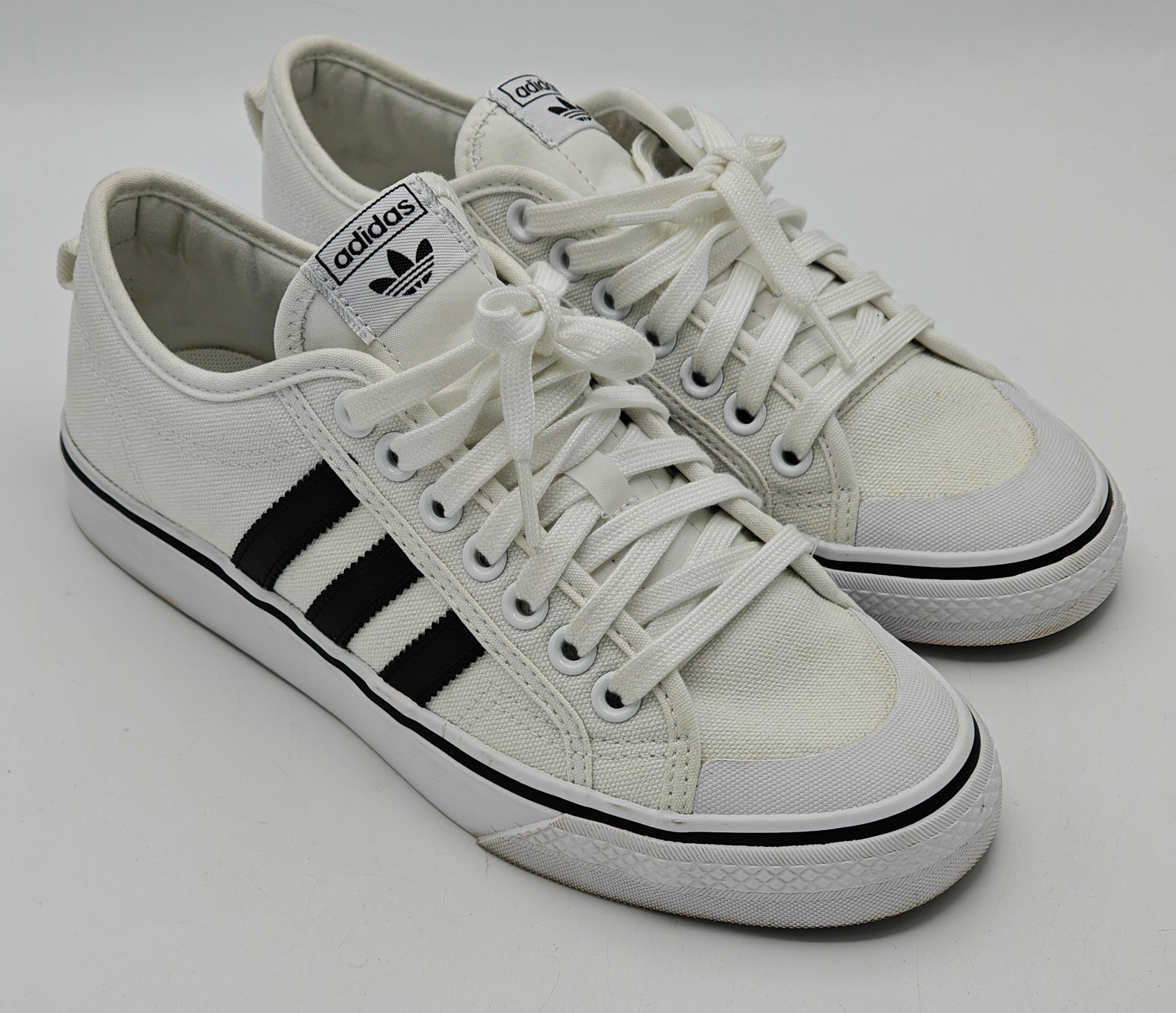 Adidas Originals Nizza Low Skate Shoes White/Black CQ2233 sz 8 Super Clean Nice!