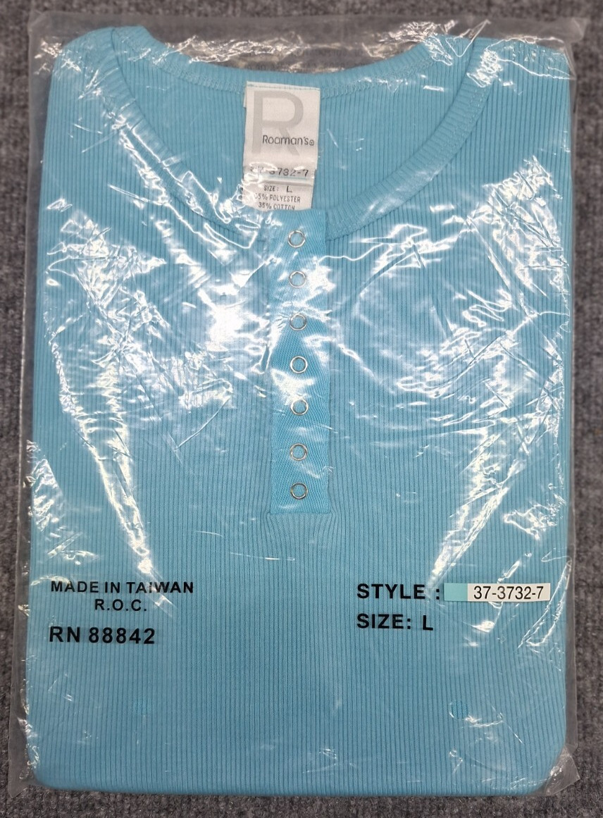 Romans Light Blue Woman’s Size L Ribbed Sleeveless Tank Top Sealed NEW