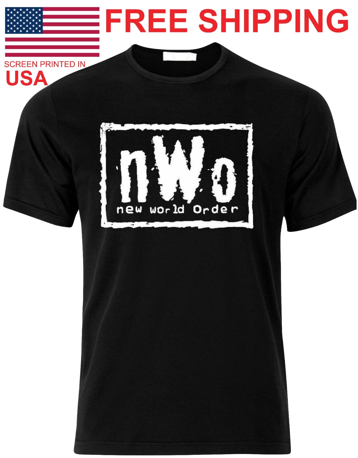 New World Order T-Shirt nWo Logo WCW Professional Wrestling T Shirt Tee