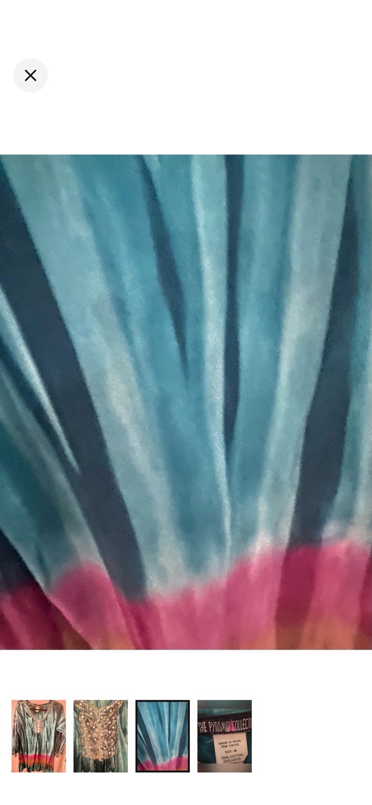 Pyramid Collection Top M. 100% cotton. 70’s. Tie dye. Lightweight. Boho Peasant