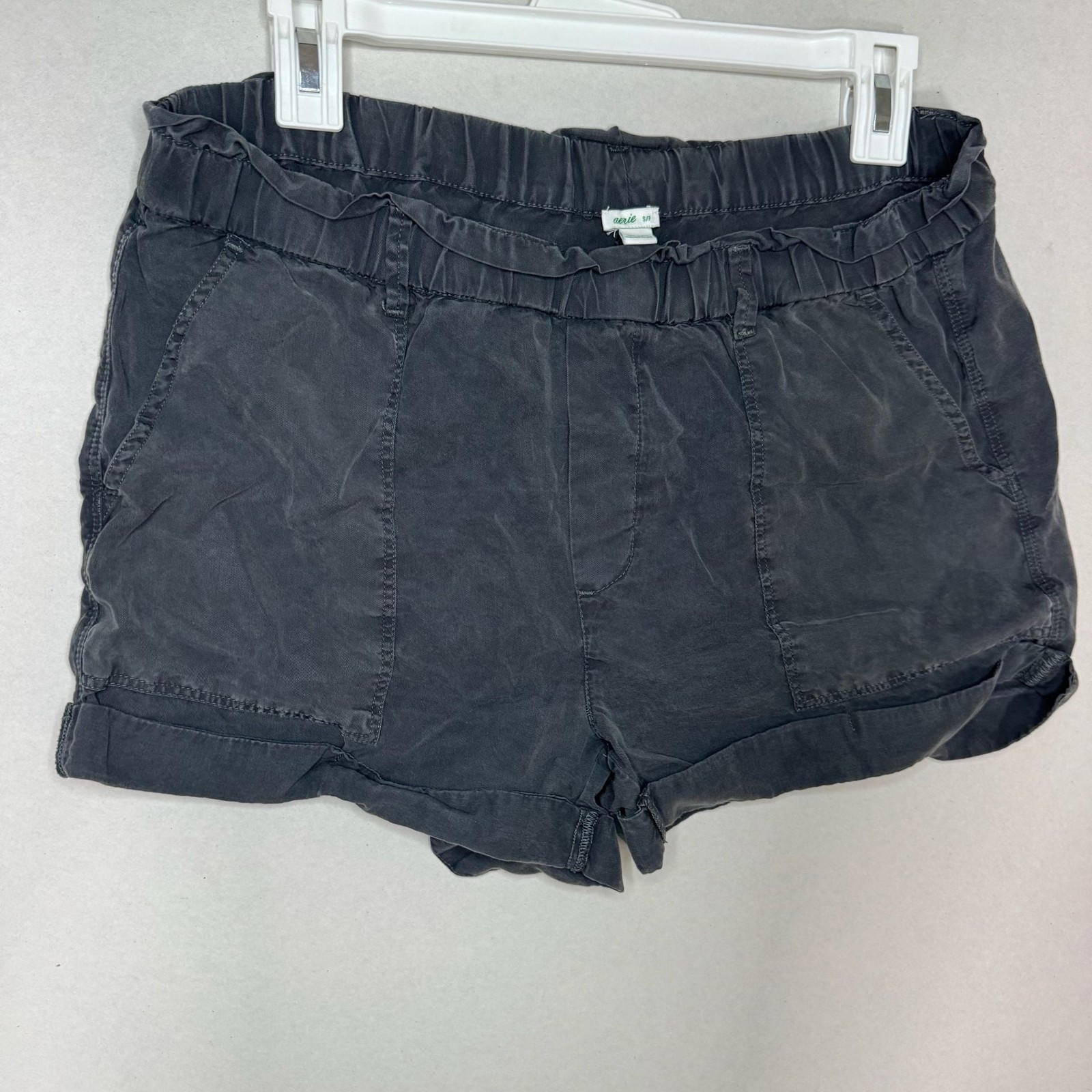 Aerie High-Waisted Ruffle Paperbag Waist Cargo Pocket Shorts