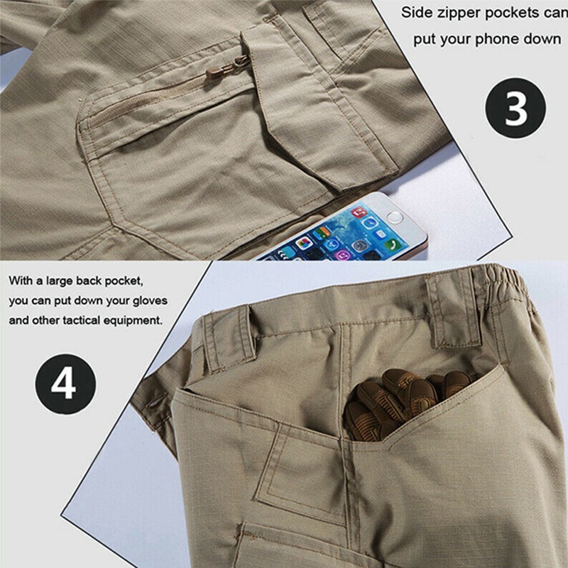 Men’s Work Cargo Pants Tactical Combat Pants Outdoor Hiking Waterproof Trousers
