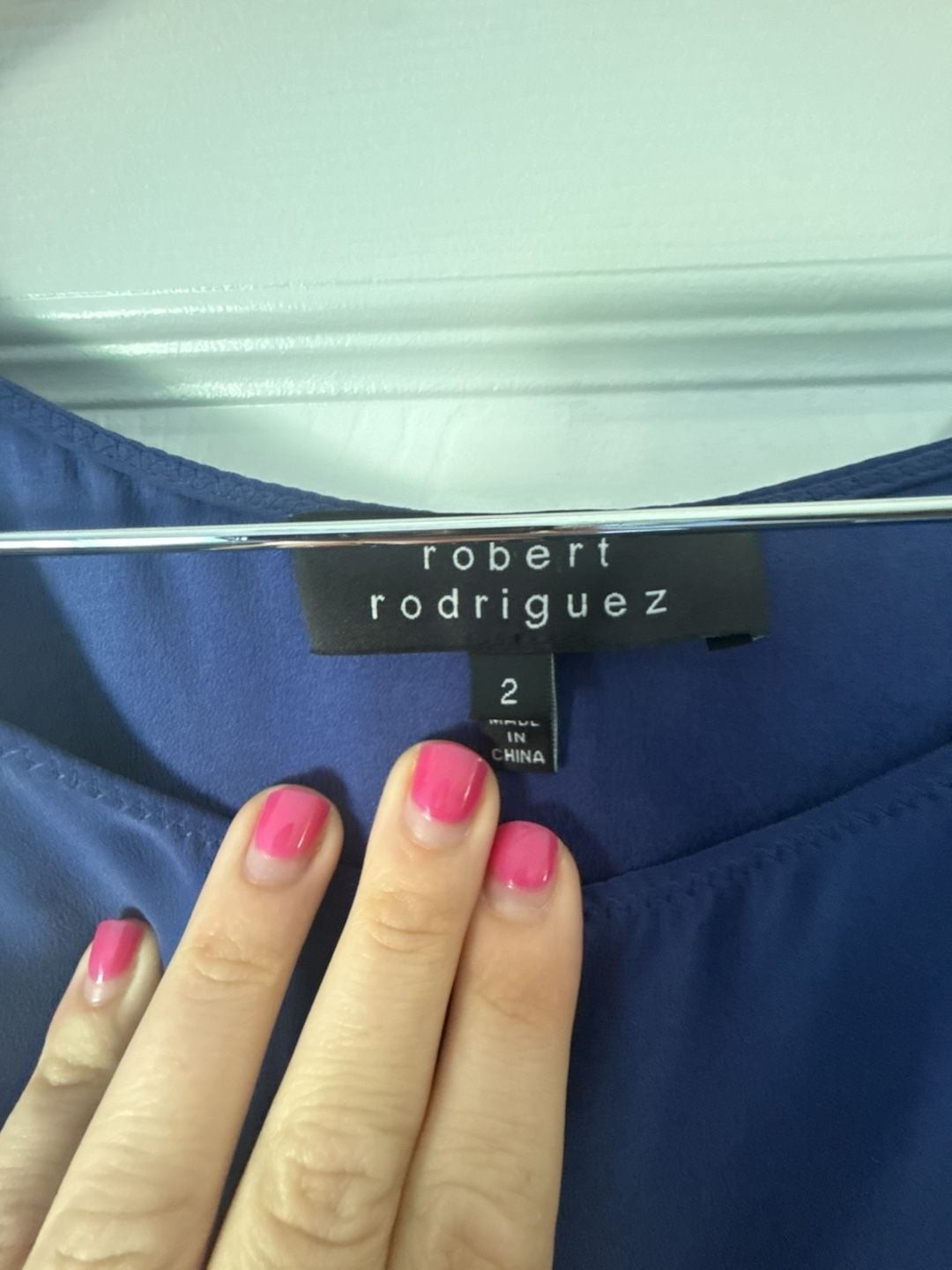 Robert Rodriguez Sleeveless Asymmetrical High-Low Silk Dress in Navy Blue