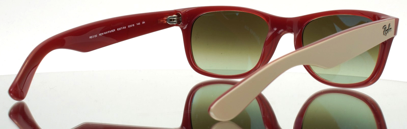 RAY BAN RB2132 New Wayfarer 6307/A6 Beige Mens Sunglasses 52-18-145 B:38