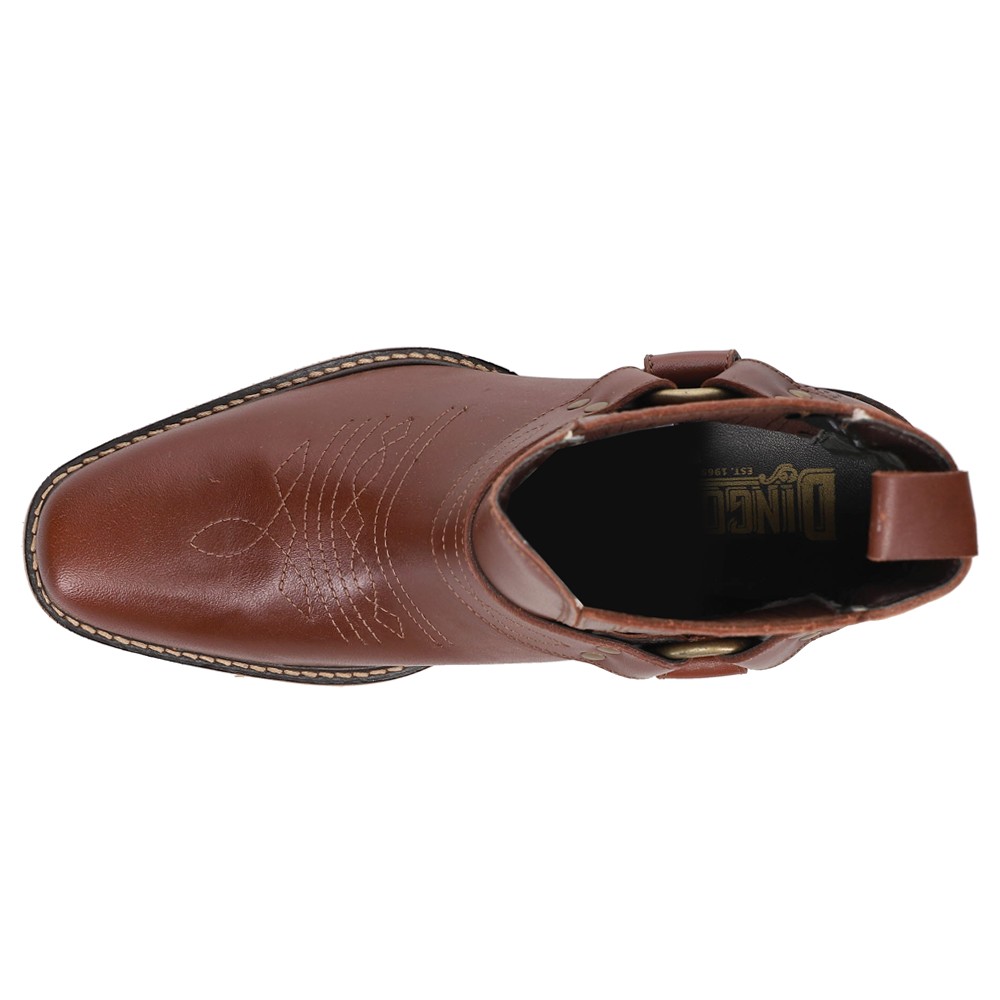 Dingo Black Bart Pull On Square Toe Mens Brown Casual Boots DI282-BRN