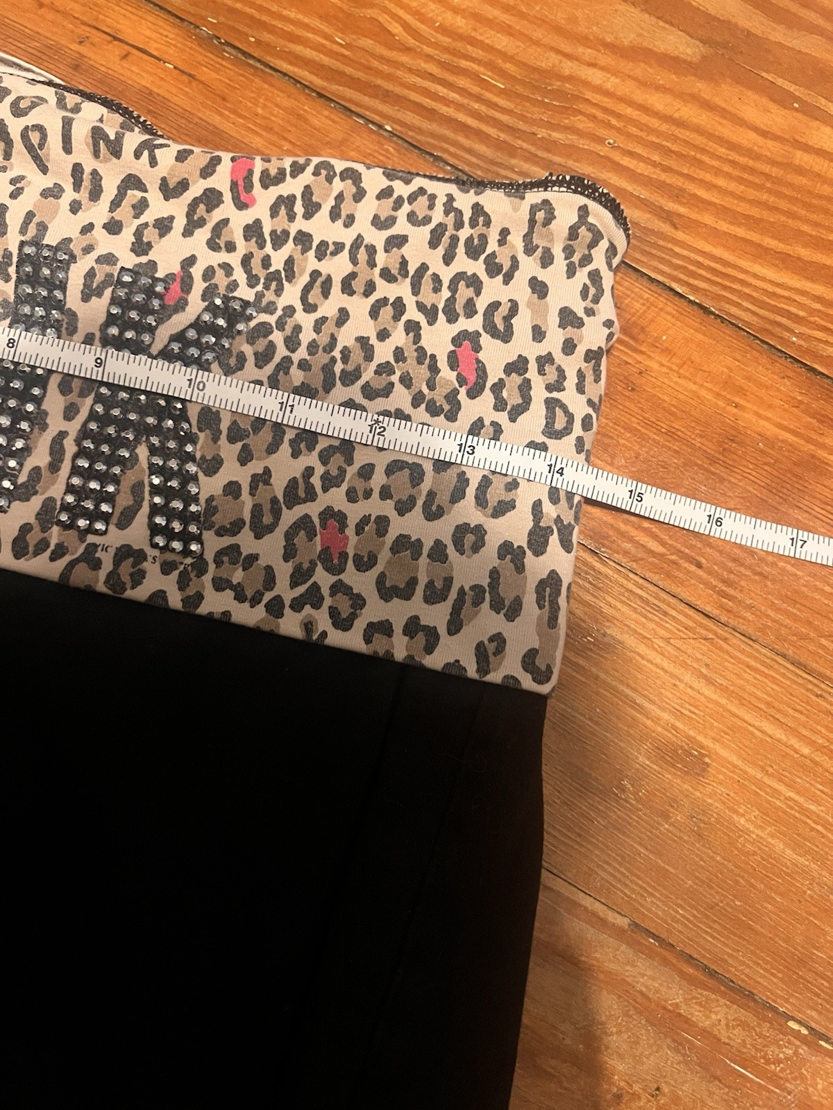 Victoria’s Secret Pink Cheetah Leopard Print S Foldover Yoga Leggings with Bling