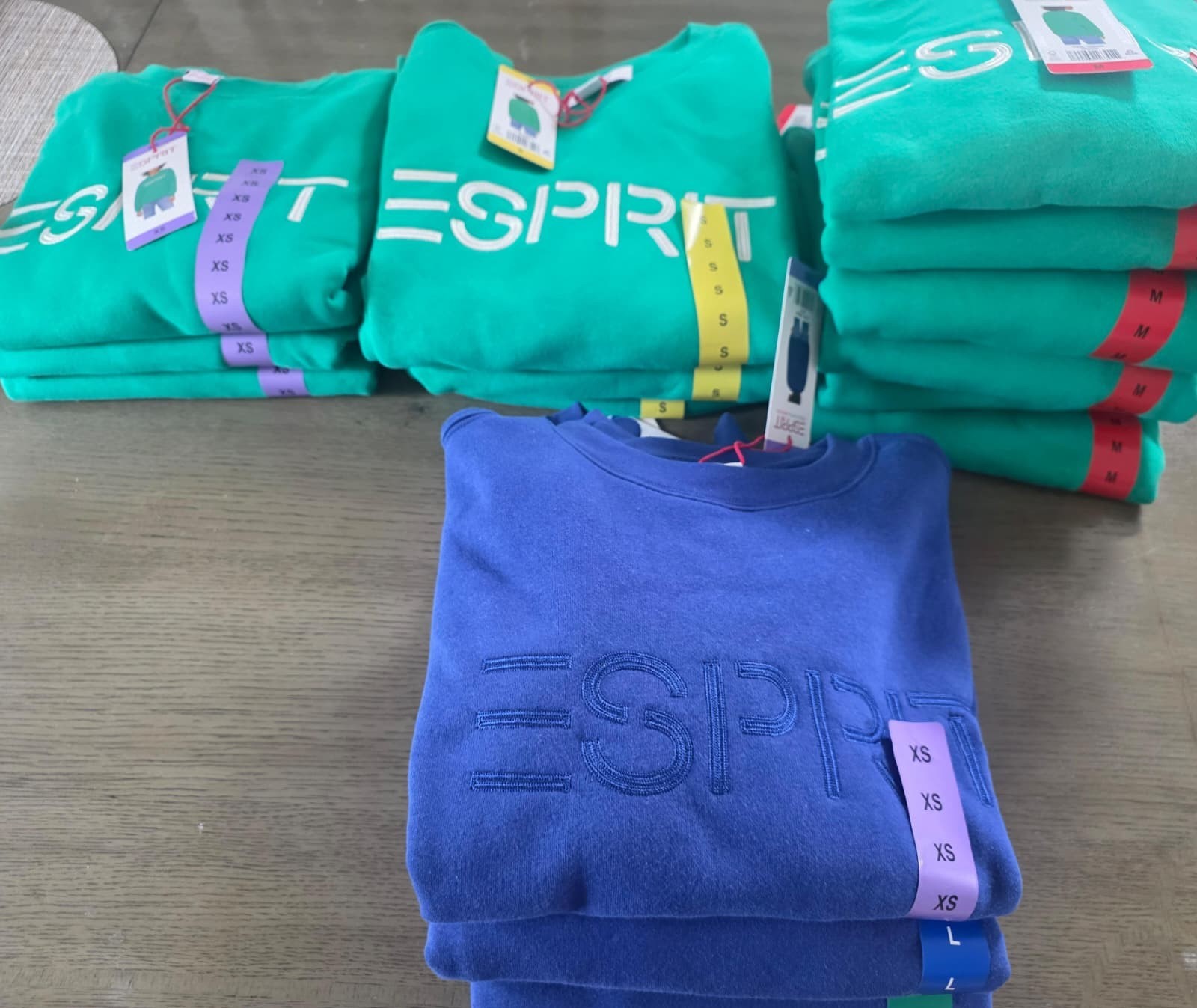 Esprit Costco Crewneck Sweatshirt: XS, S, M, L, XL Blue Green Retro Logo