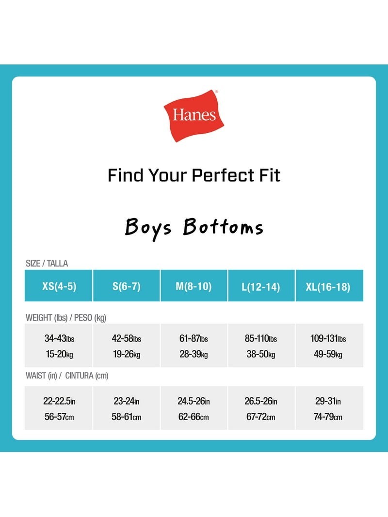 Hanes Boys’ Comfort Flex Boxer Briefs, Super Value Pack, 10-pack, Size L (12-14)