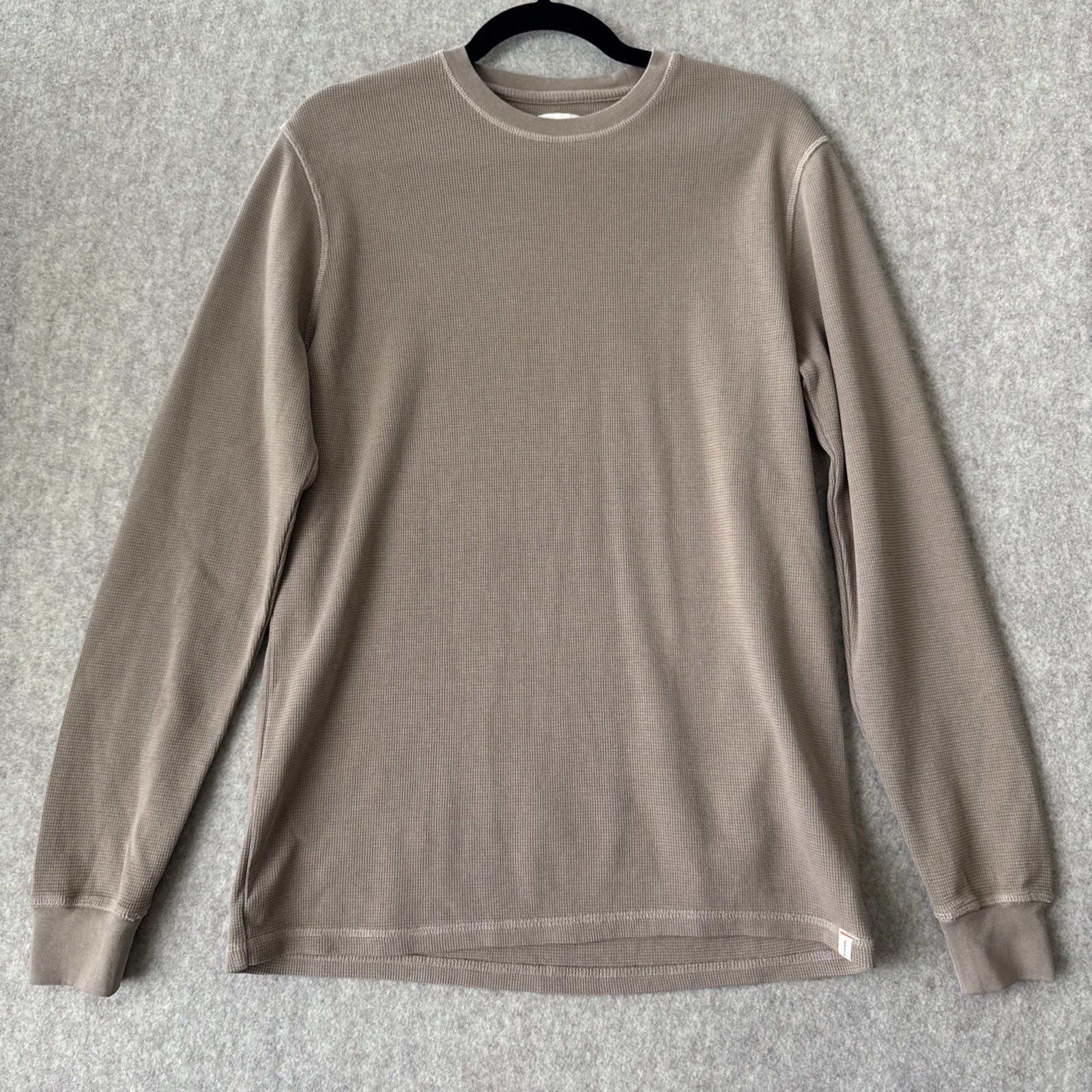 The Normal Brand Waffle Knit Thermal Shirt Mens S Tan Long Sleeve