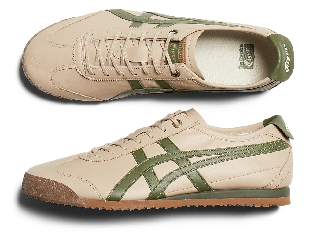 Onitsuka Tiger Mexico 66 SD 1183A872-254 Beige Green Leather Shoes New Box