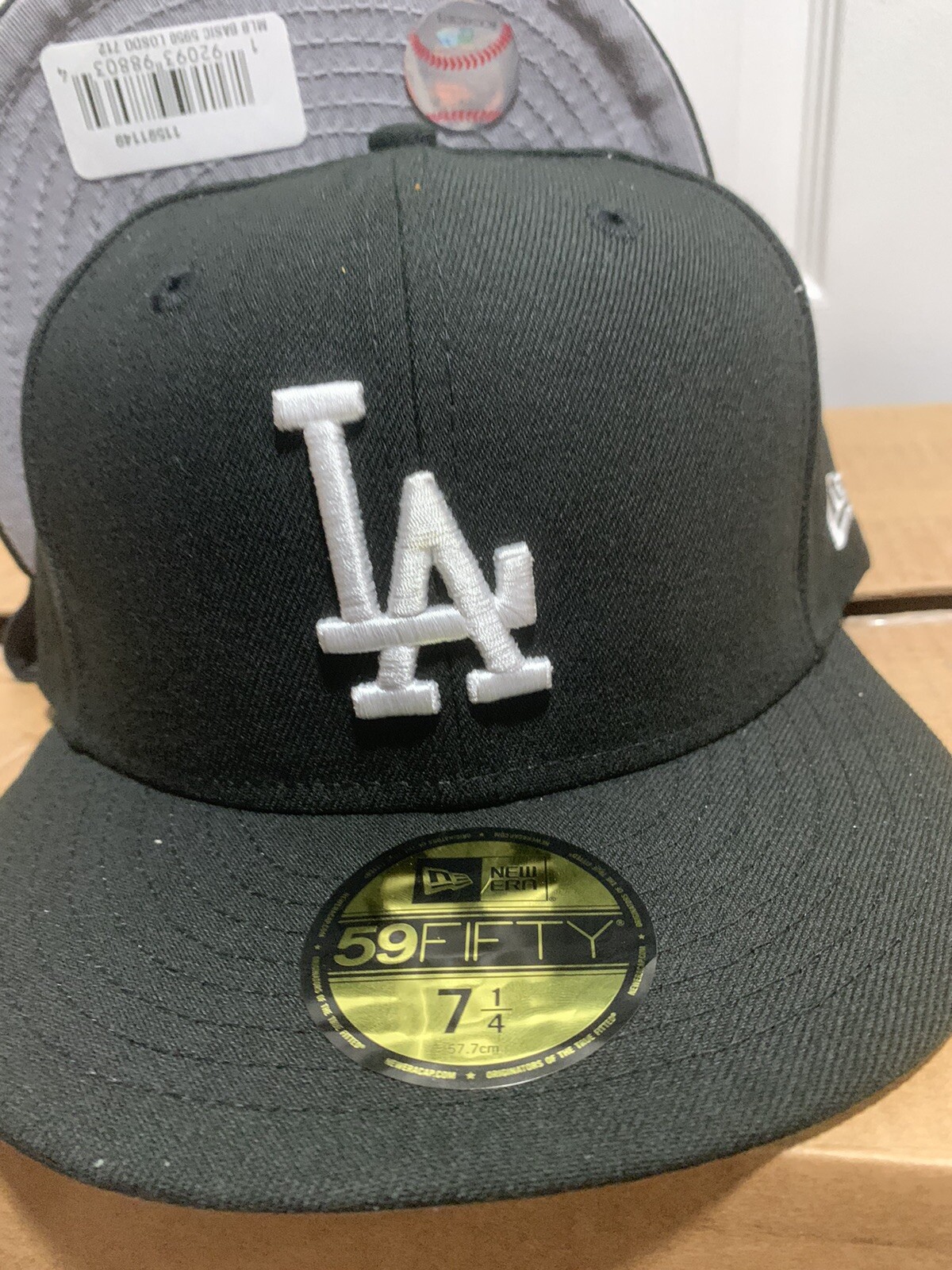 New Era 59Fifty Hat Basic Los Angeles Dodgers Black Fitted POLYESTER HAT 7 1/4