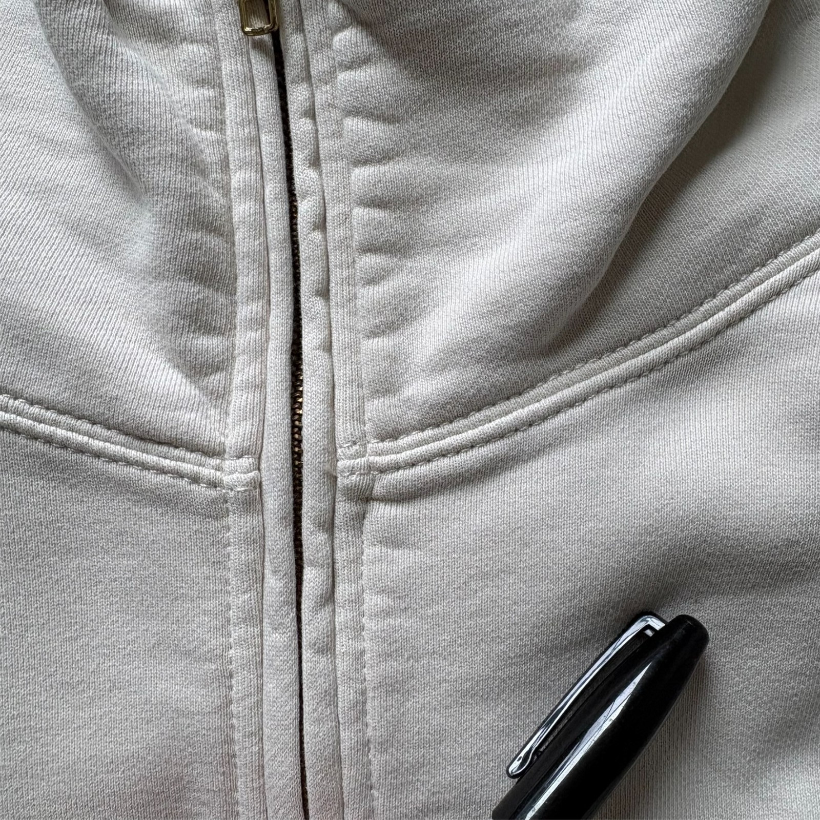J. Crew Sweatshirt Mens Half Zip Small White Pullover Re-Imagined YKK Zipper