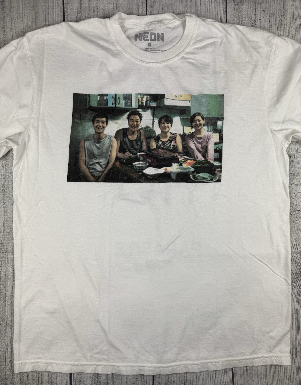 VGC! Official PARASITE Movie T-Shirt Neon Films Bong Joon Ho Sz XL