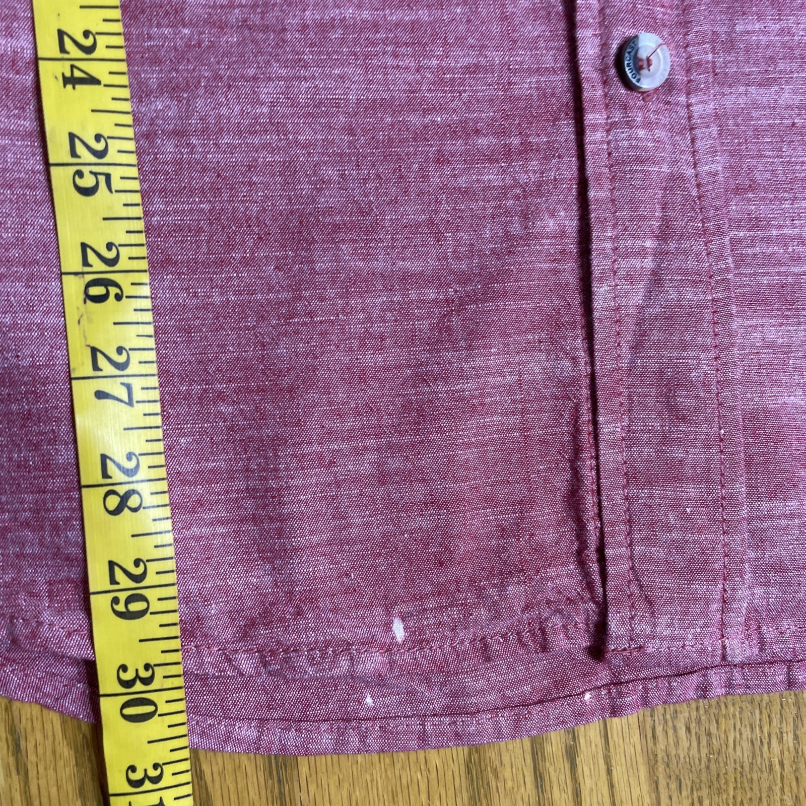 Fourcast Work Wear Size XL Short Sleeve Shirt Cotton Brick Red Mingled