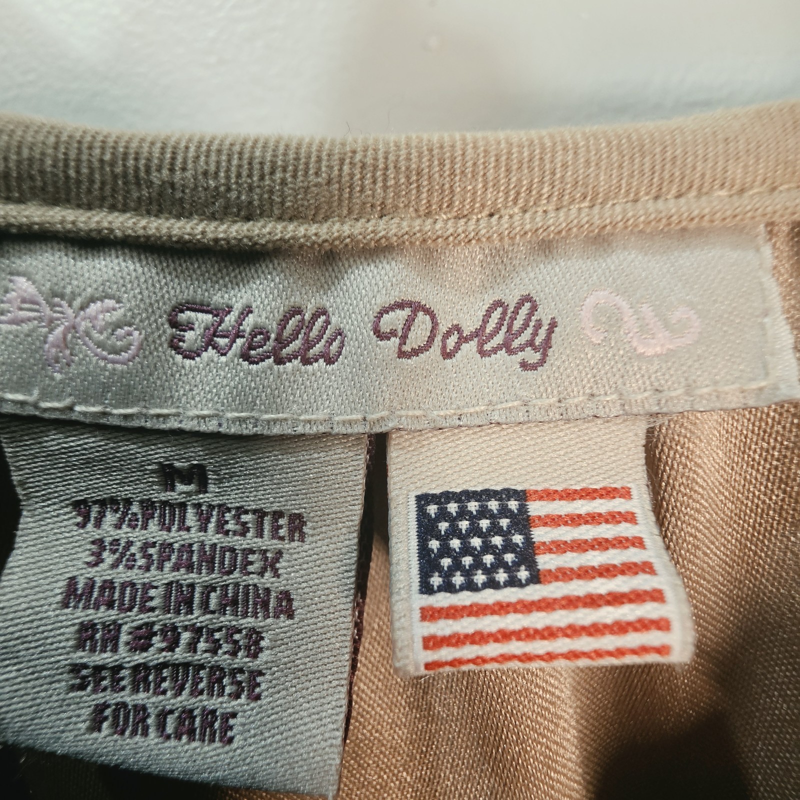 Hello Dolly Floral Embroidered Suede Blouse Bell Sleeves Top M Boho Western Tan