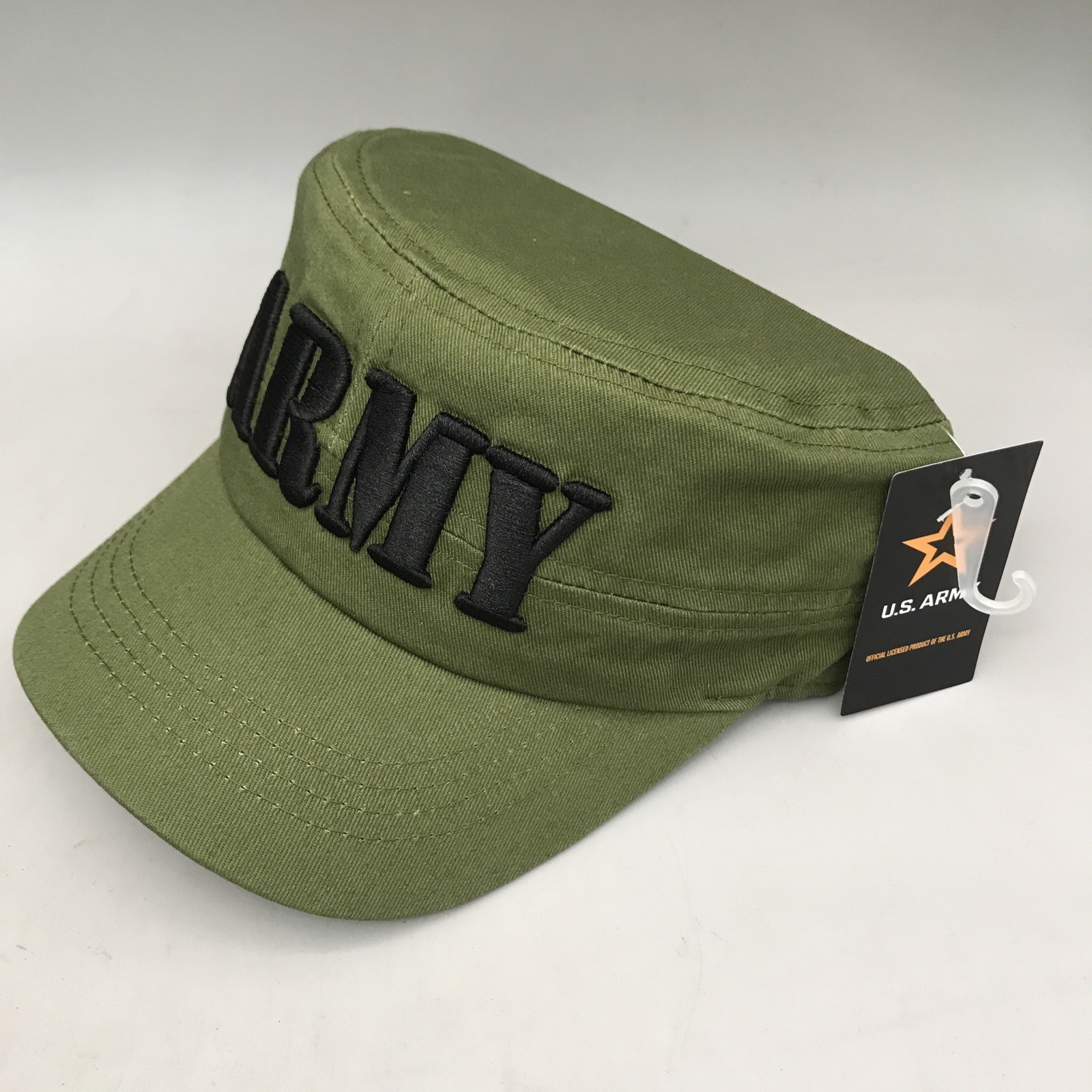 Licensed U.S. Army Flattop Cap Hat Green One Size Brand New