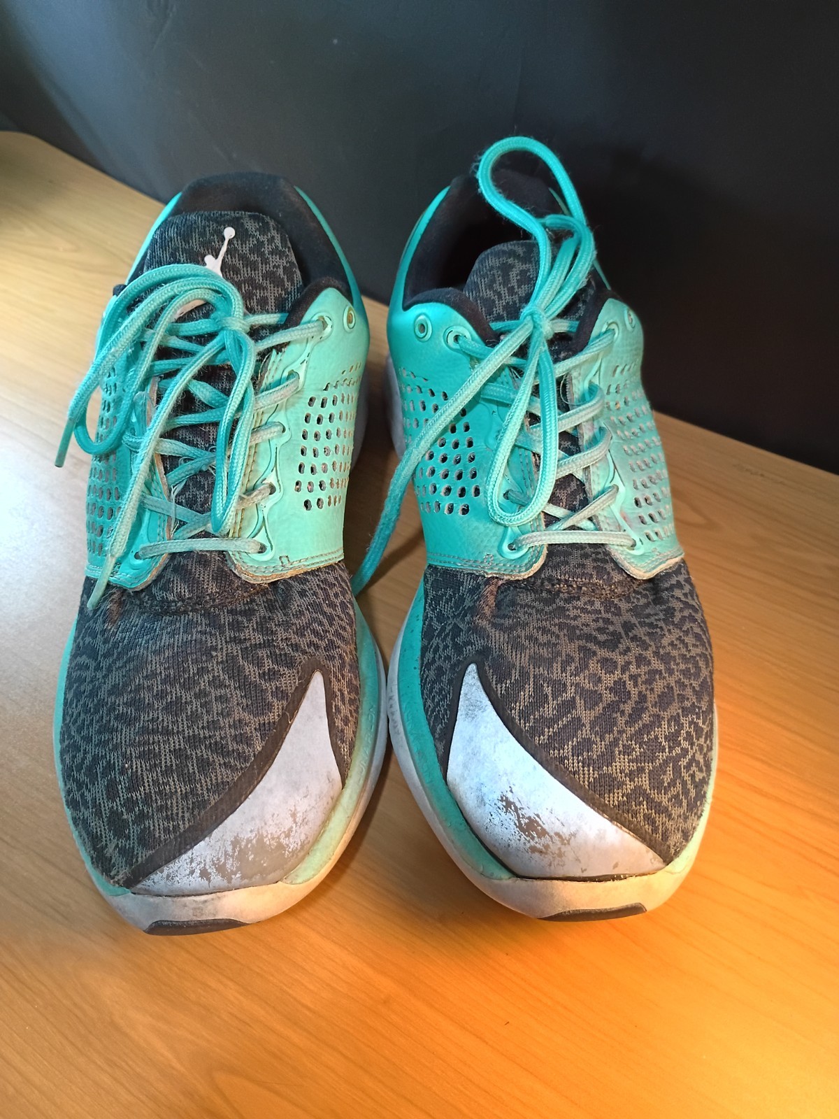 Nike Air Jordan Lunarlon Turquoise Black Trainers 820253-303 Mens Size 12