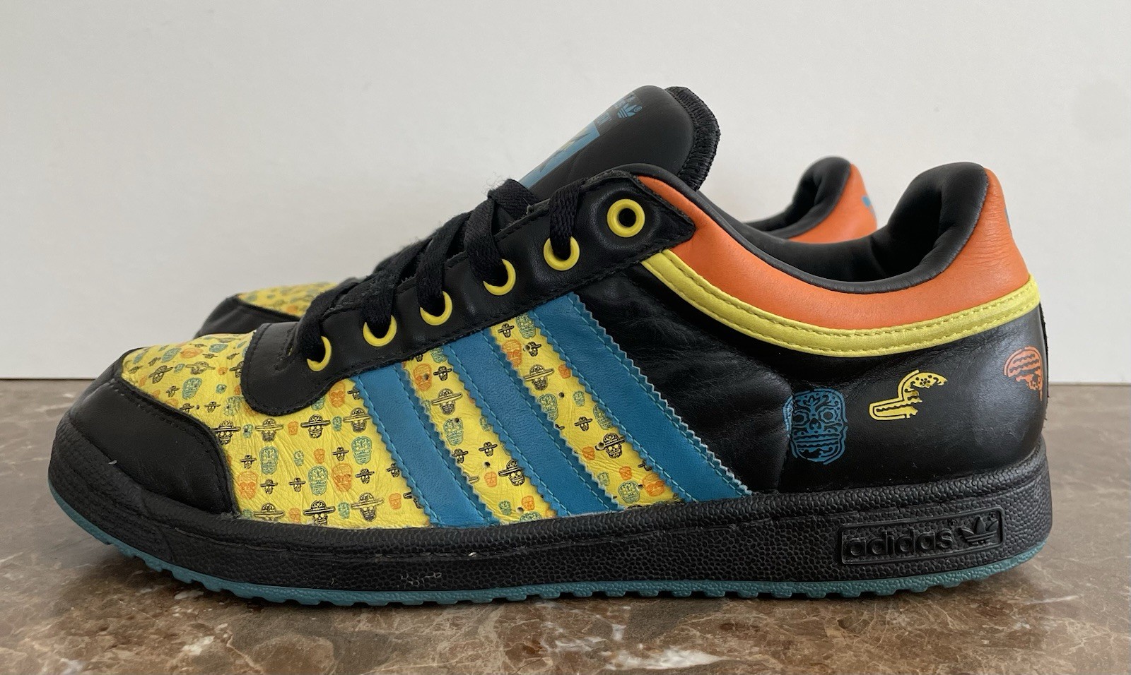 Vtg Adidas Top Ten Low Day of the Dead Multicolor Sneakers Shoes Limited Ed 9