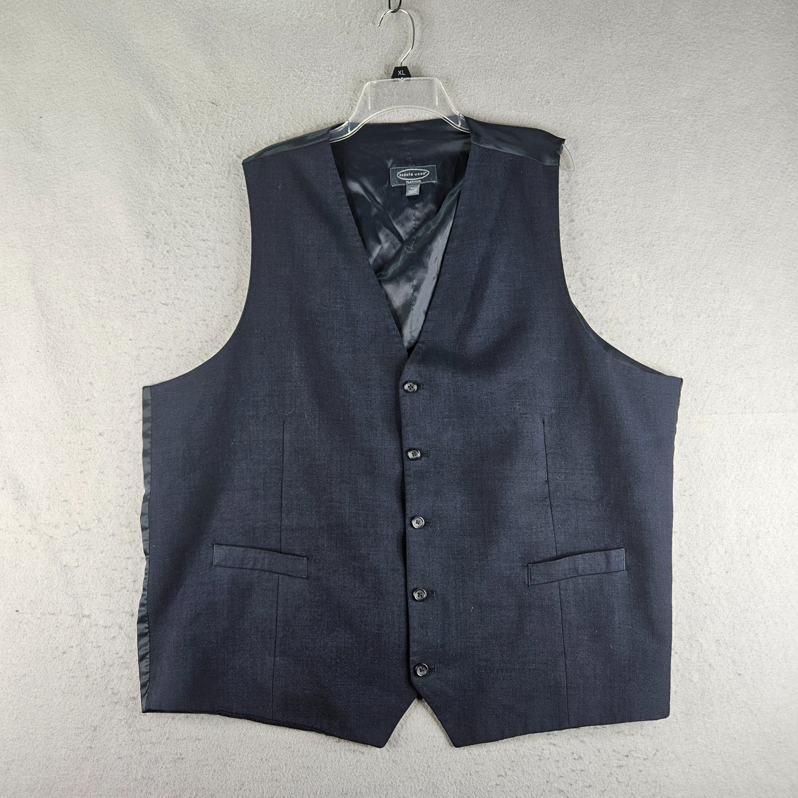 Pronto Uomo Platinum Vest Mens Wool 4XT Black Dress Formal Wear | Professional