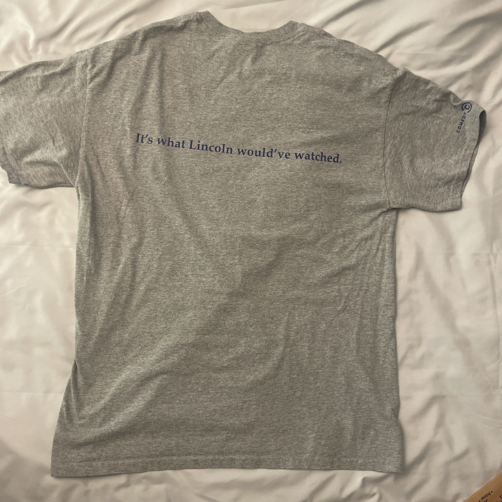 Colbert Report Vintage Grey Lincoln T-Shirt Size Large from Audience Taping