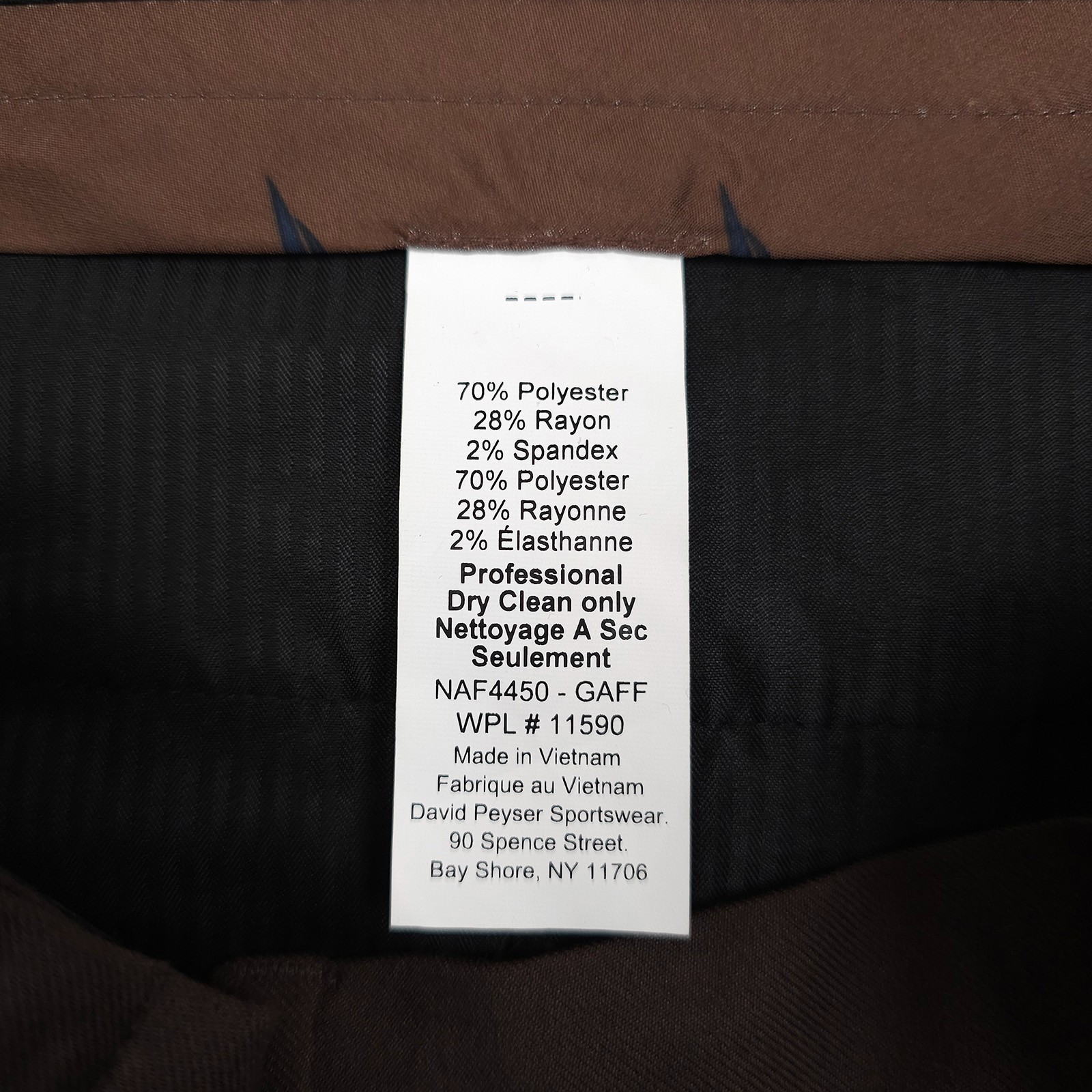 Nautica Mens Modern Fit 2 Piece Suit 38R 32W Brown Solid Stretch NWT