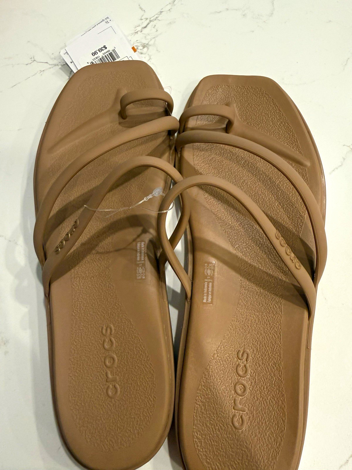 Crocs Tulum Slide Sandal Brown Slip-On Casual Unisex Adults US 9