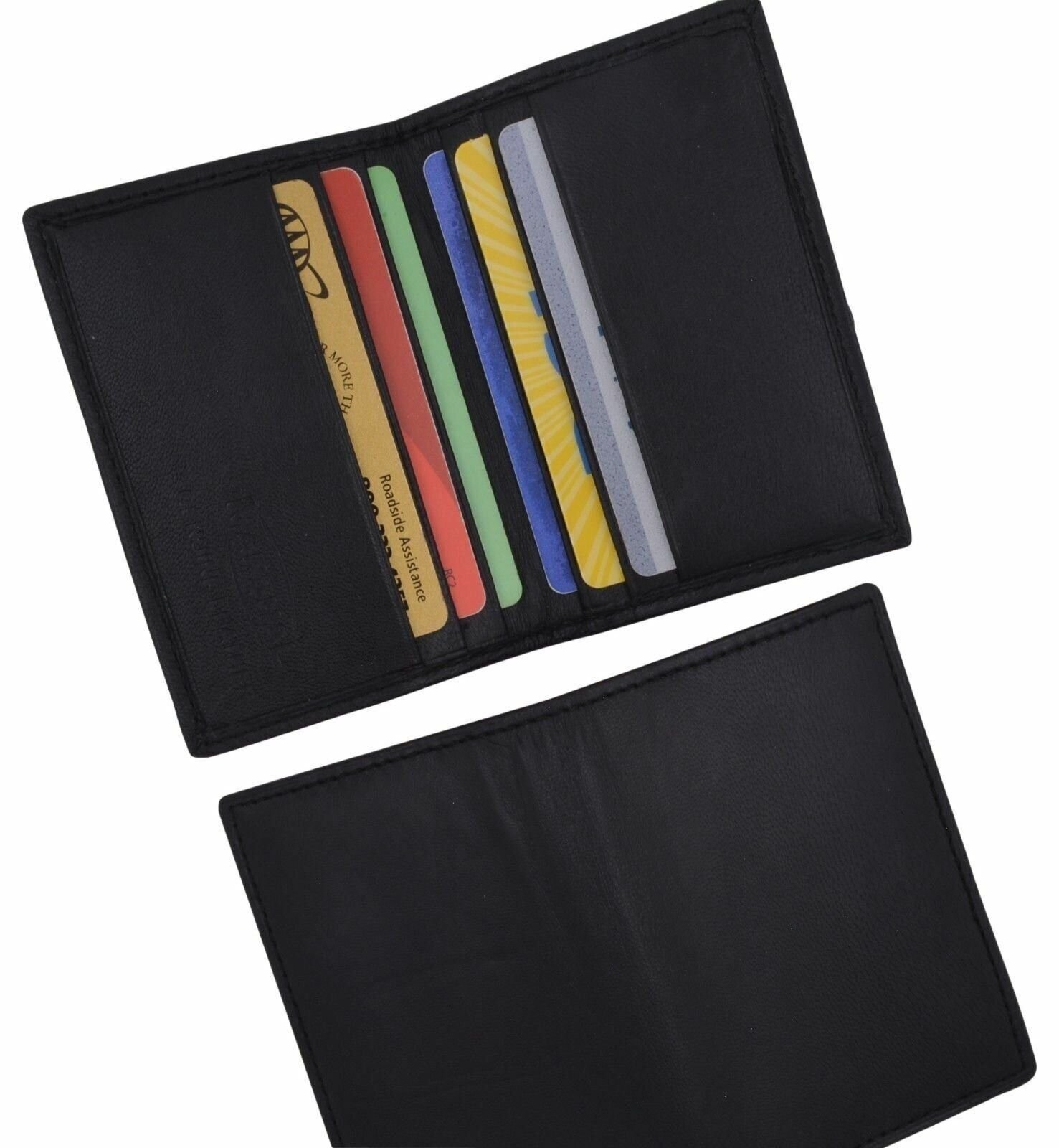 Mini Bifold Black Mens Wallet Genuine Leather Slim Thin Credit Card Holder New