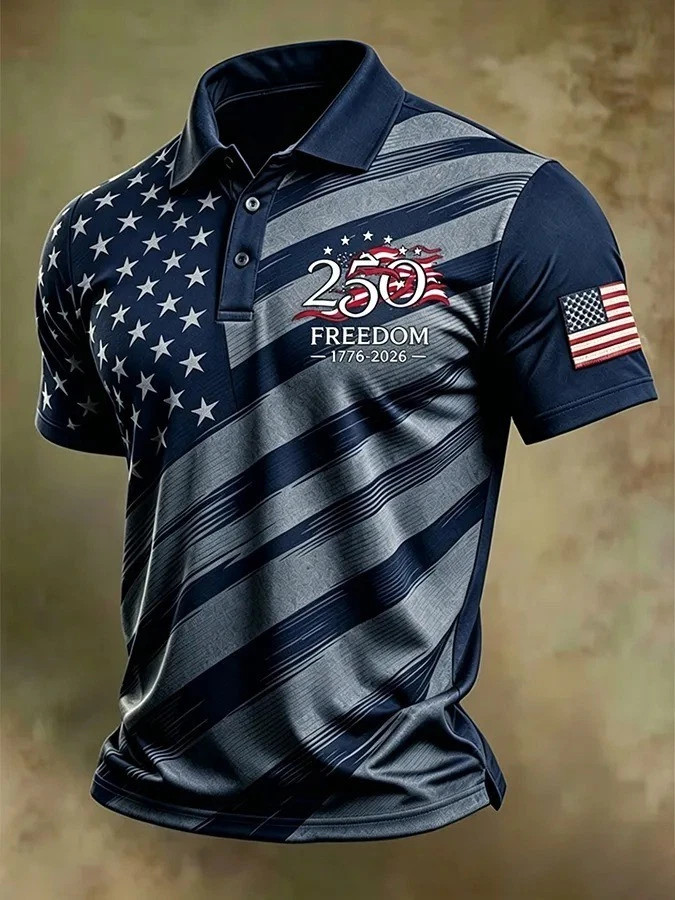 American Flag Patriotic Polo Shirt 250th Anniversary Polo Shirt 1776-2026 #2