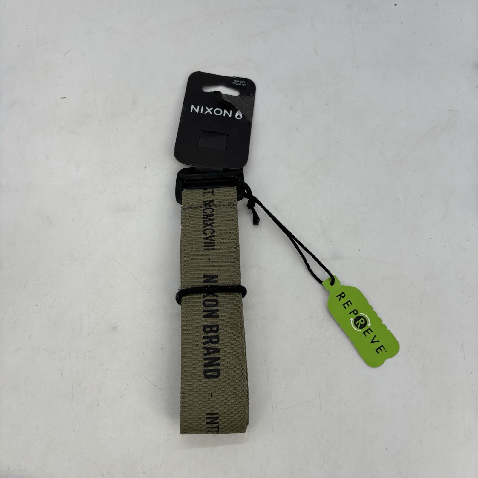 Nixon International Soec. Belt OSFA Web Rig Belt Green Adjustable NWT
