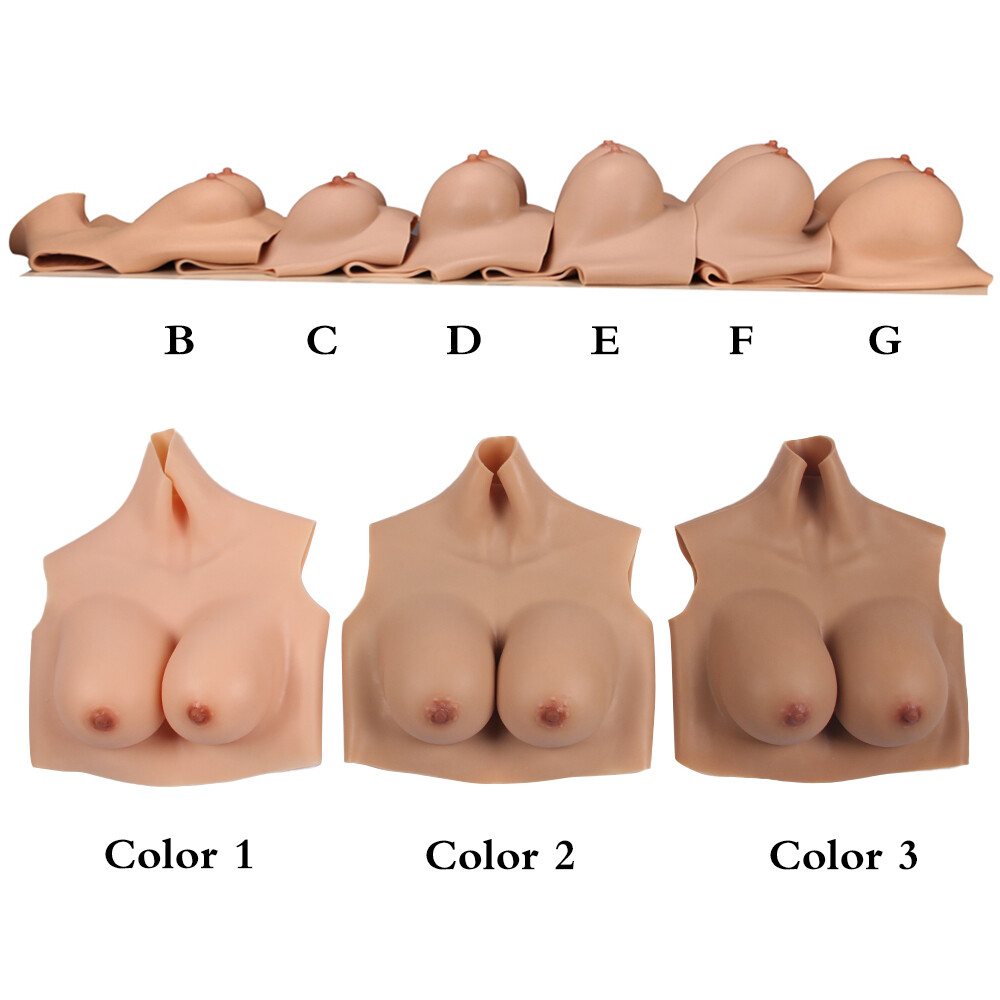 Crossdresser Breast Forms Silicone Breast plates B-H Cup Drag Queen Fake Boobs