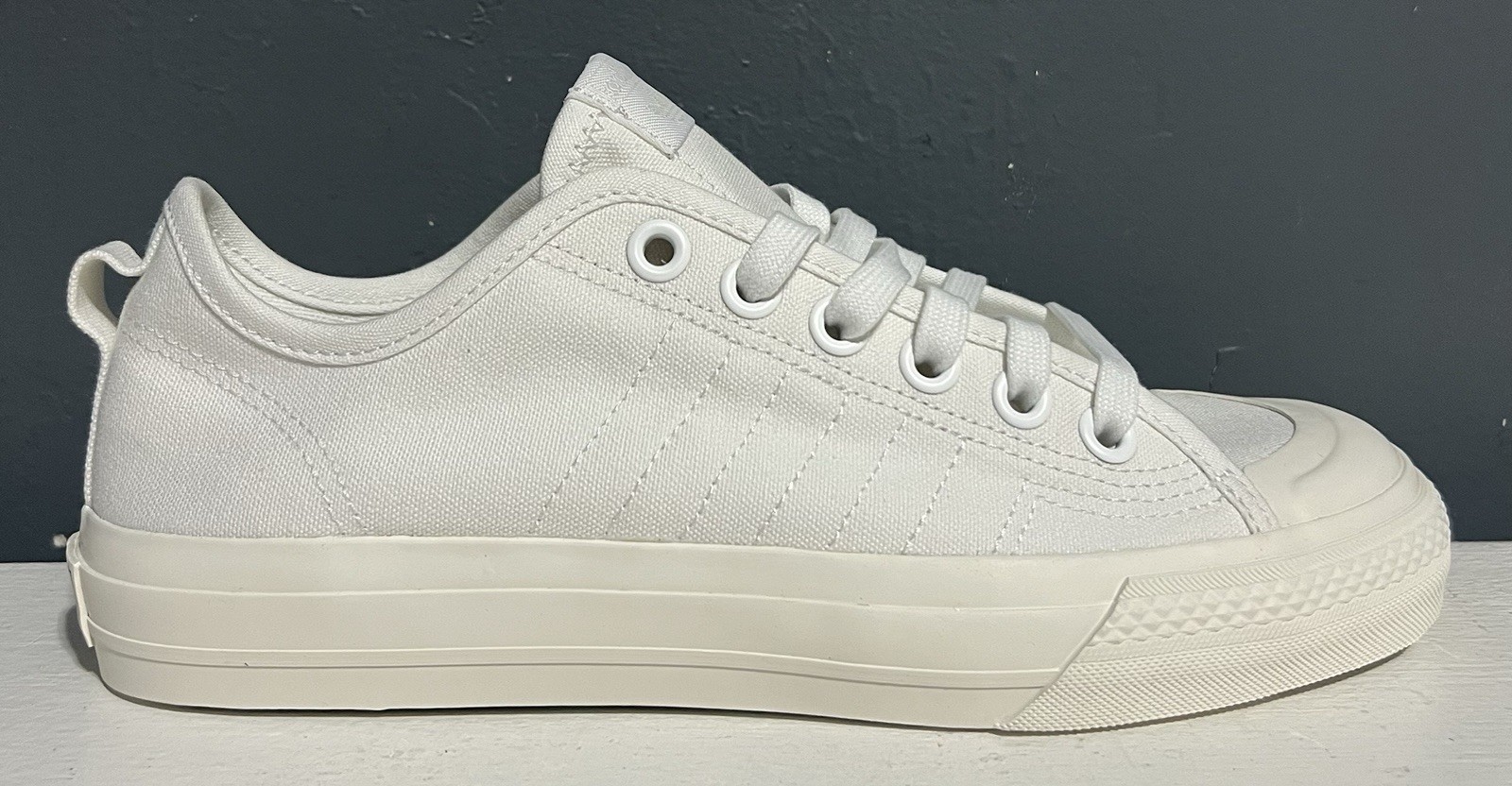 (NEW)Adidas Nizza RF “Triple White” Canvas Retro Size 6.5M EF1883 (Ships Now)