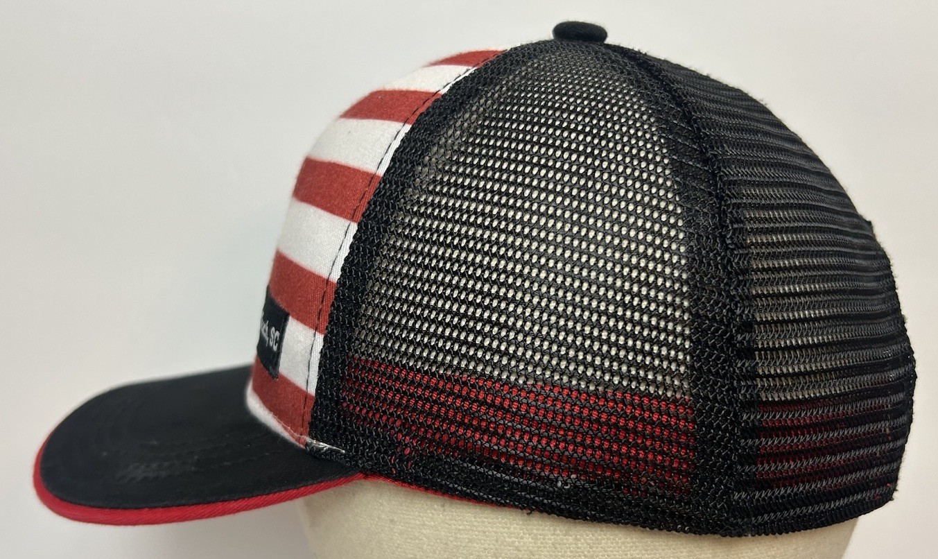 Myrtle Beach SC American Flag Fish Snapback Cap Trucker OSFM