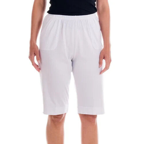 FRESH PRODUCE Large WHITE $62 MARCO JERSEY POCKETS Pedal Pushers NWT New L