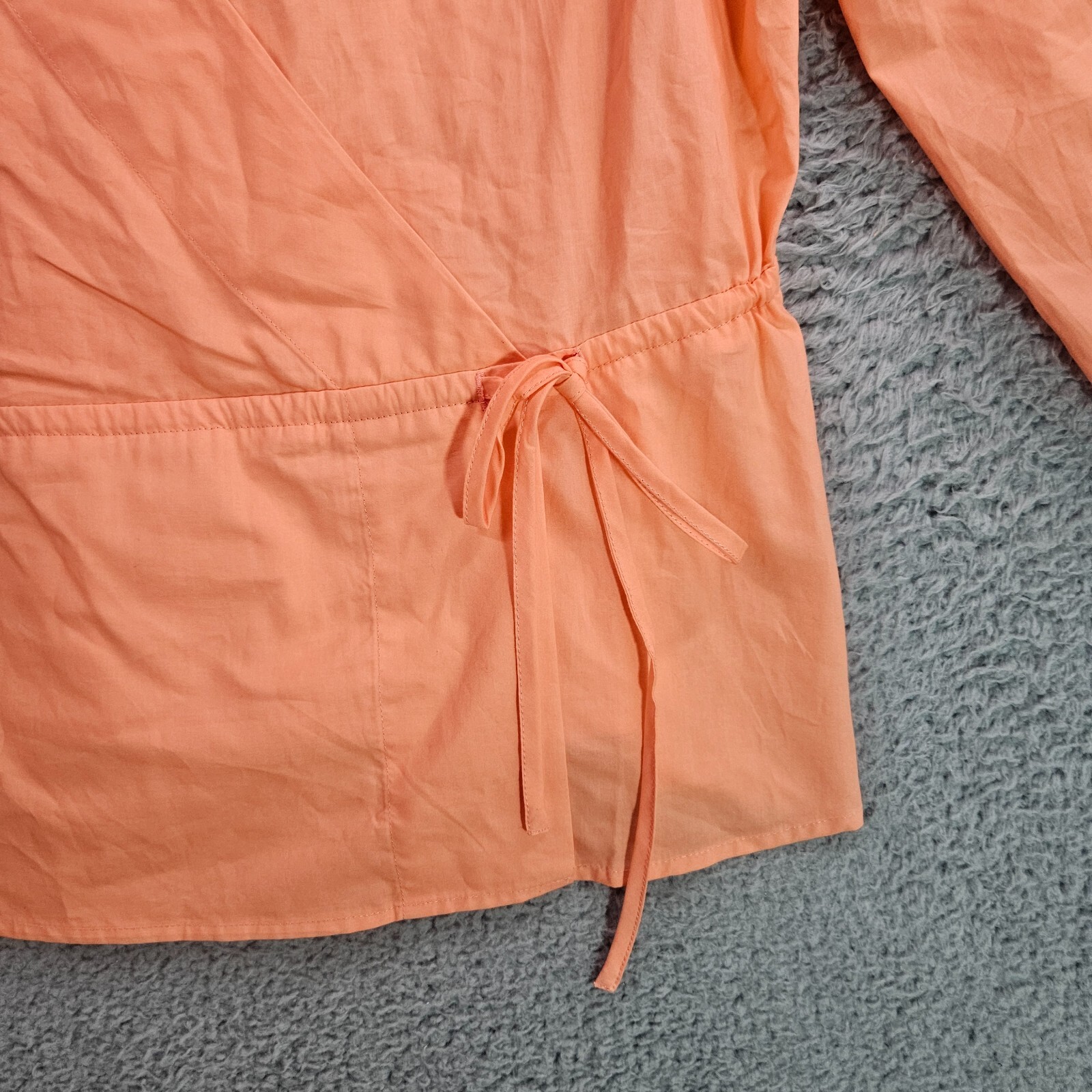 NWT A New Day Wrap Top Women Large Peach Cottton 3/4 Sleeve – L – NEW