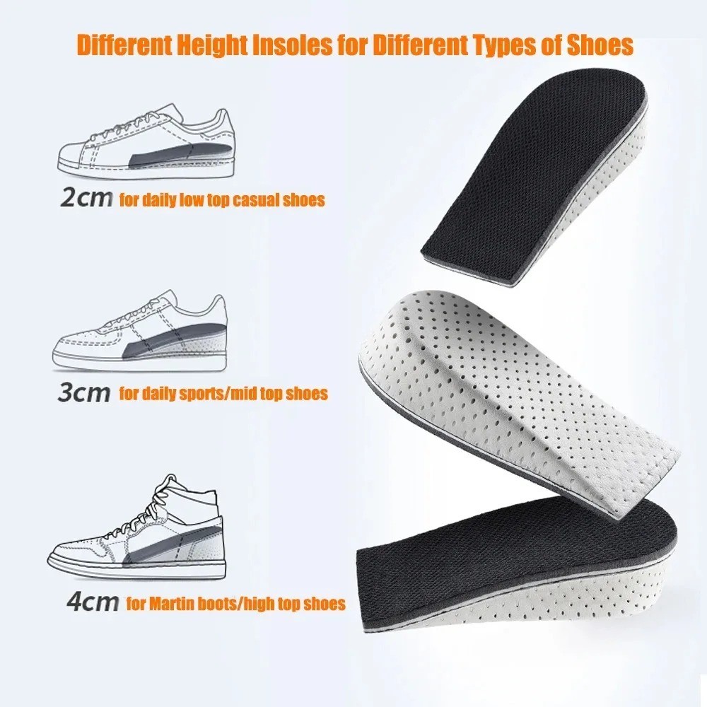 Height Increase Insole 1 Pair Hard Breathable Memory Foam Heel Lifting Inserts S