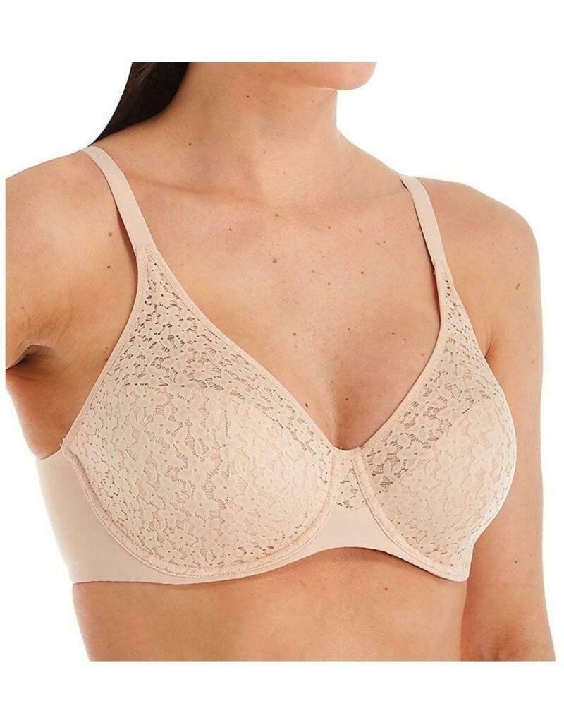 Chantelle group 13F1 Underwire Unlined Mesh Rose Full Coverage Bra size 32DDD