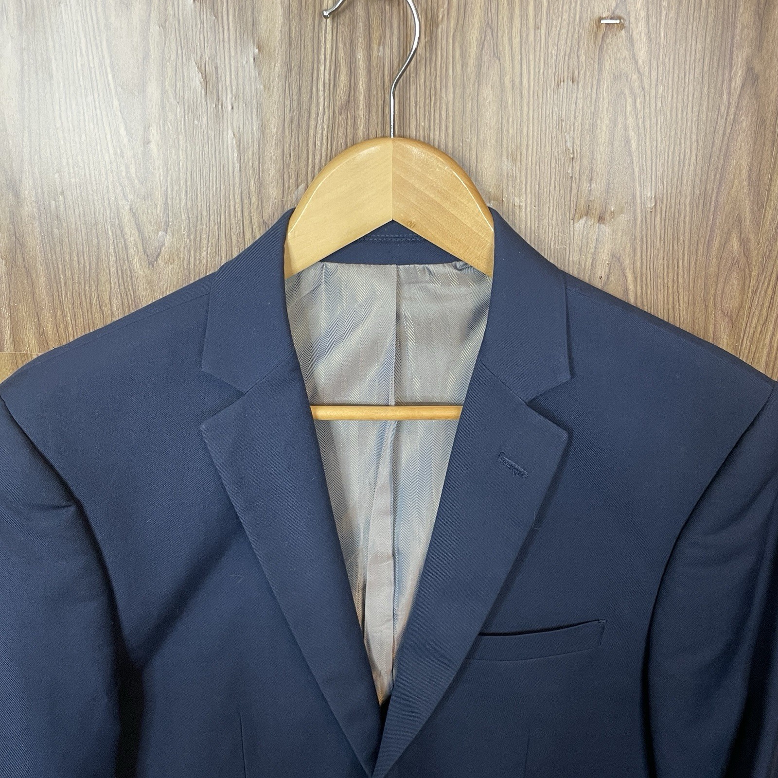 Combatant Gentlemen Blazer Jacket Mens 38R Slim Blue Solid Wool Double Vented