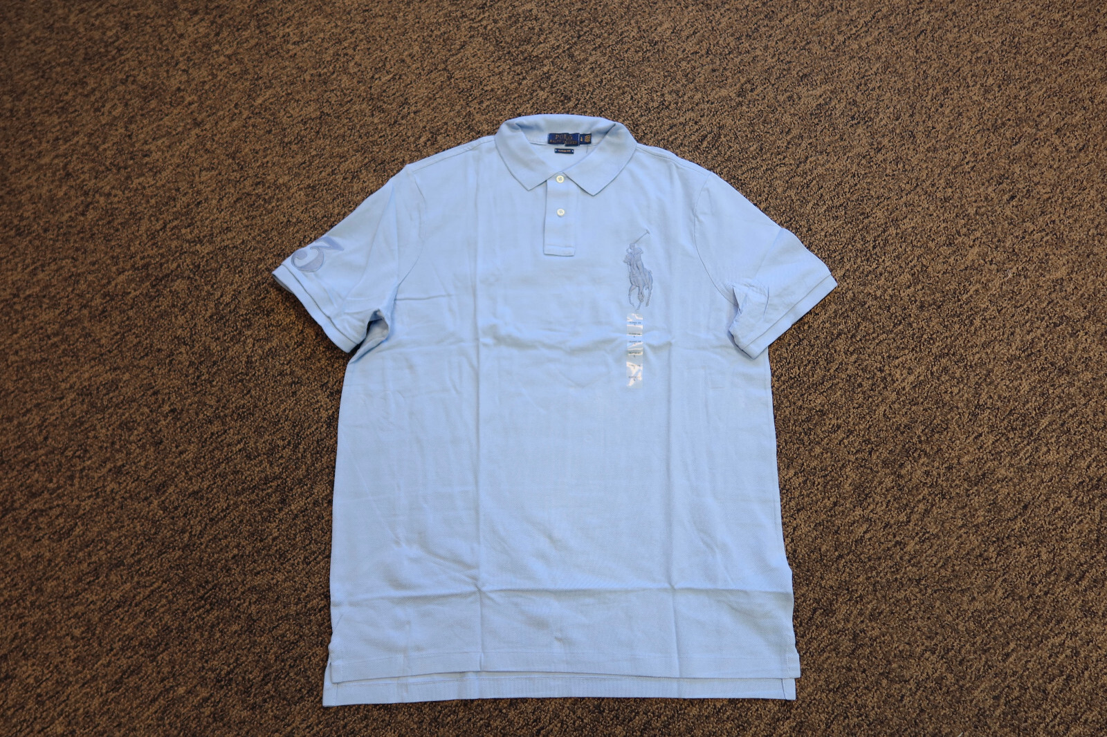 New Polo Ralph Lauren Men’s Classic Fit BIG PONY Polo Shirt – Blue – LARGE