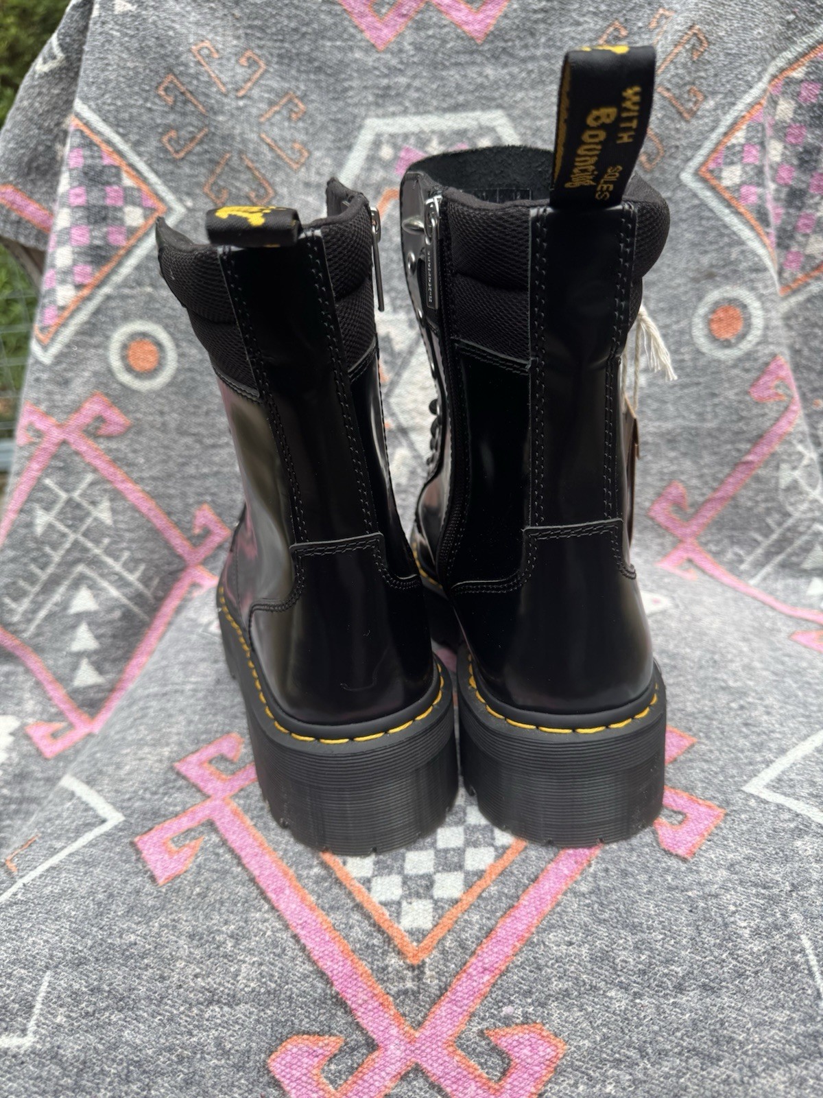 Dr. Martens Men’s Size 12 Platform Black Lace Up Combat Boot W Zipper Jadon II