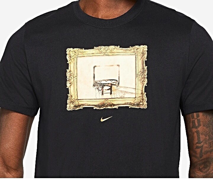 AUTHENTIC NIKE AIR DRY FRAMED BACKBOARD BLACK T SHIRT DB6815-010