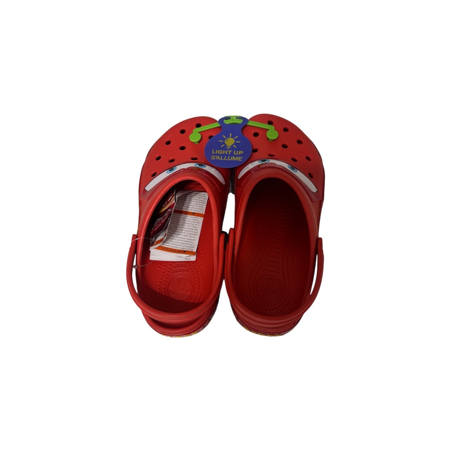 Lightning McQueen Light Up Crocs Classic Clog Size 7 Pixar Disney BRAND NEW