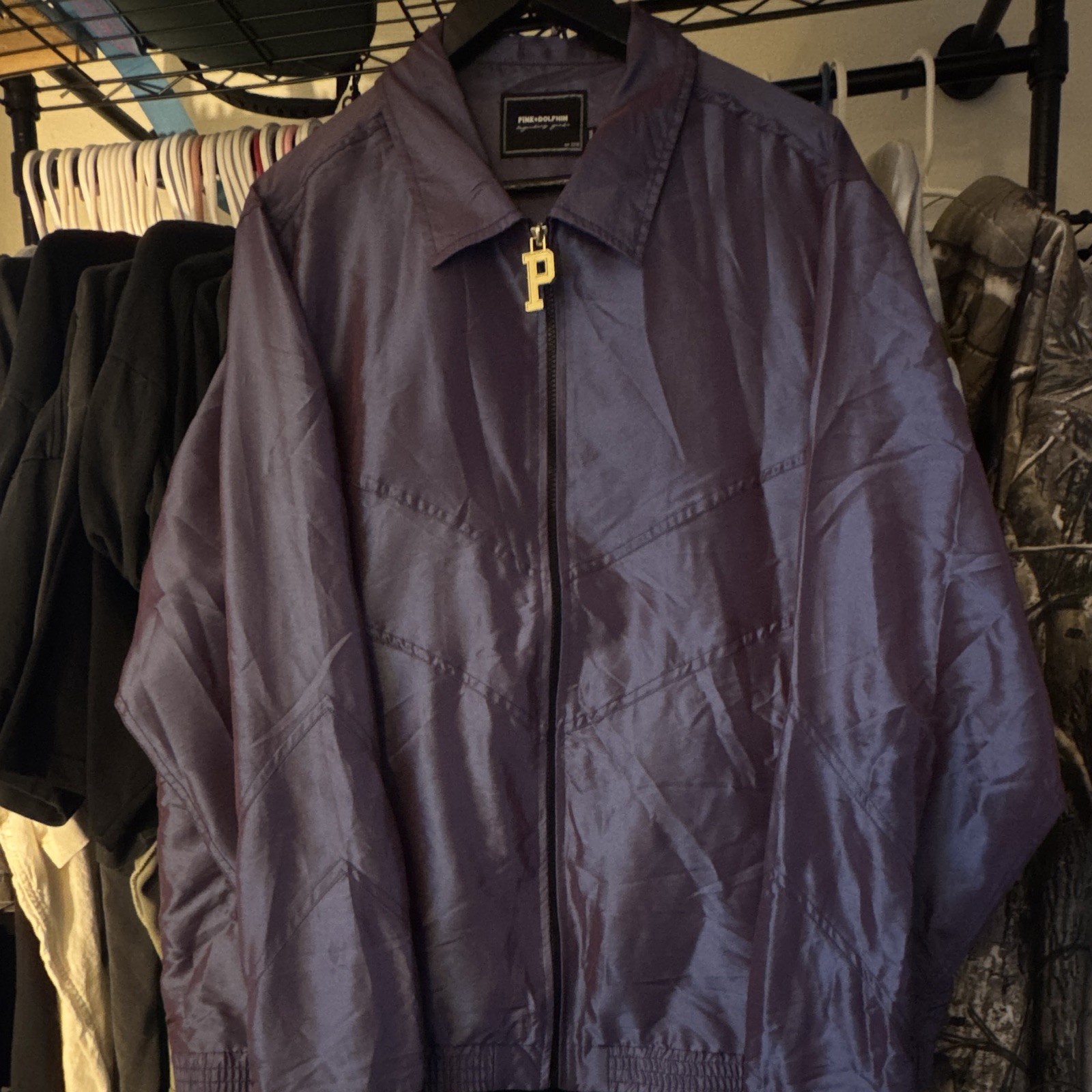 Pink Dolphin Men’s Purple Full Zip Windbreaker Jacket Size L