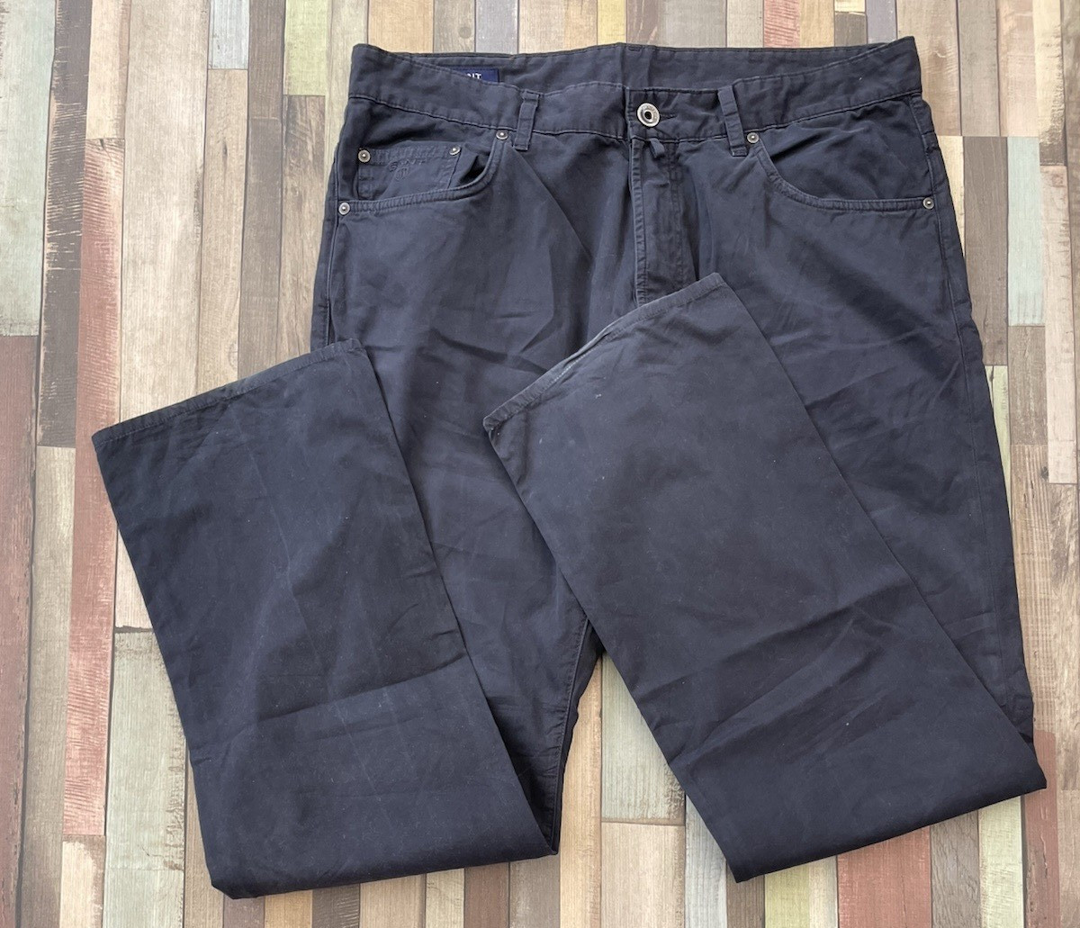 Gant Jason Normal Waist Regular Fit Straight Men’s Navy Chino Trousers W36 L32