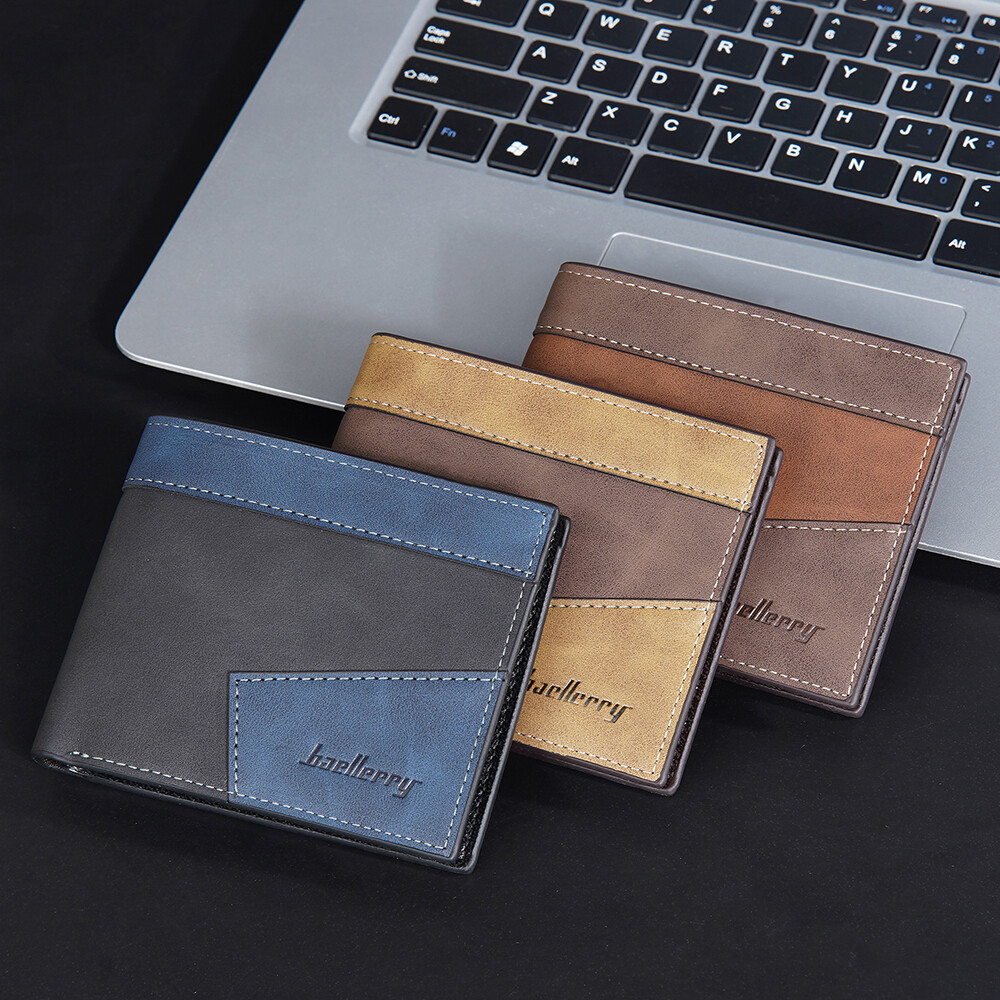 Men’s Leather Bifold ID Card Holder Purse Wallet Billfold Handbag Slim Clutch