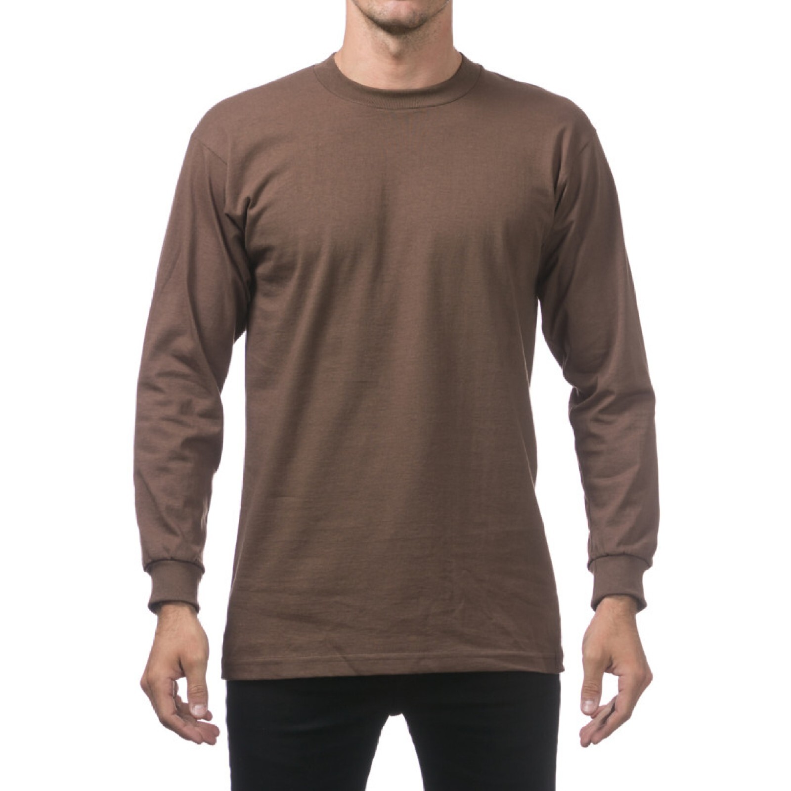 3 PACK PROCLUB MENS HEAVYWEIGHT LONG SLEEVE T SHIRTS PRO CLUB CASUAL COTTON TEE