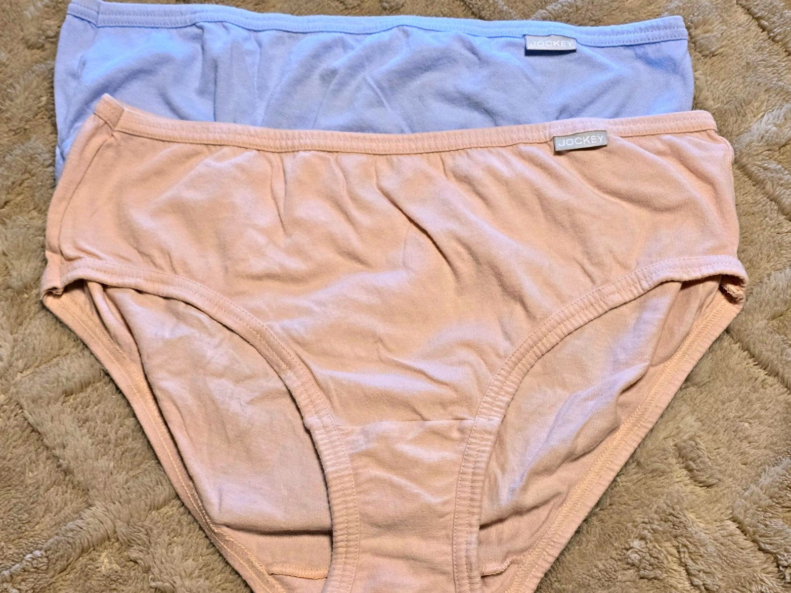 Jockey 2 Pack Briefs Cotton Solid Blue Pink Logo Size 7