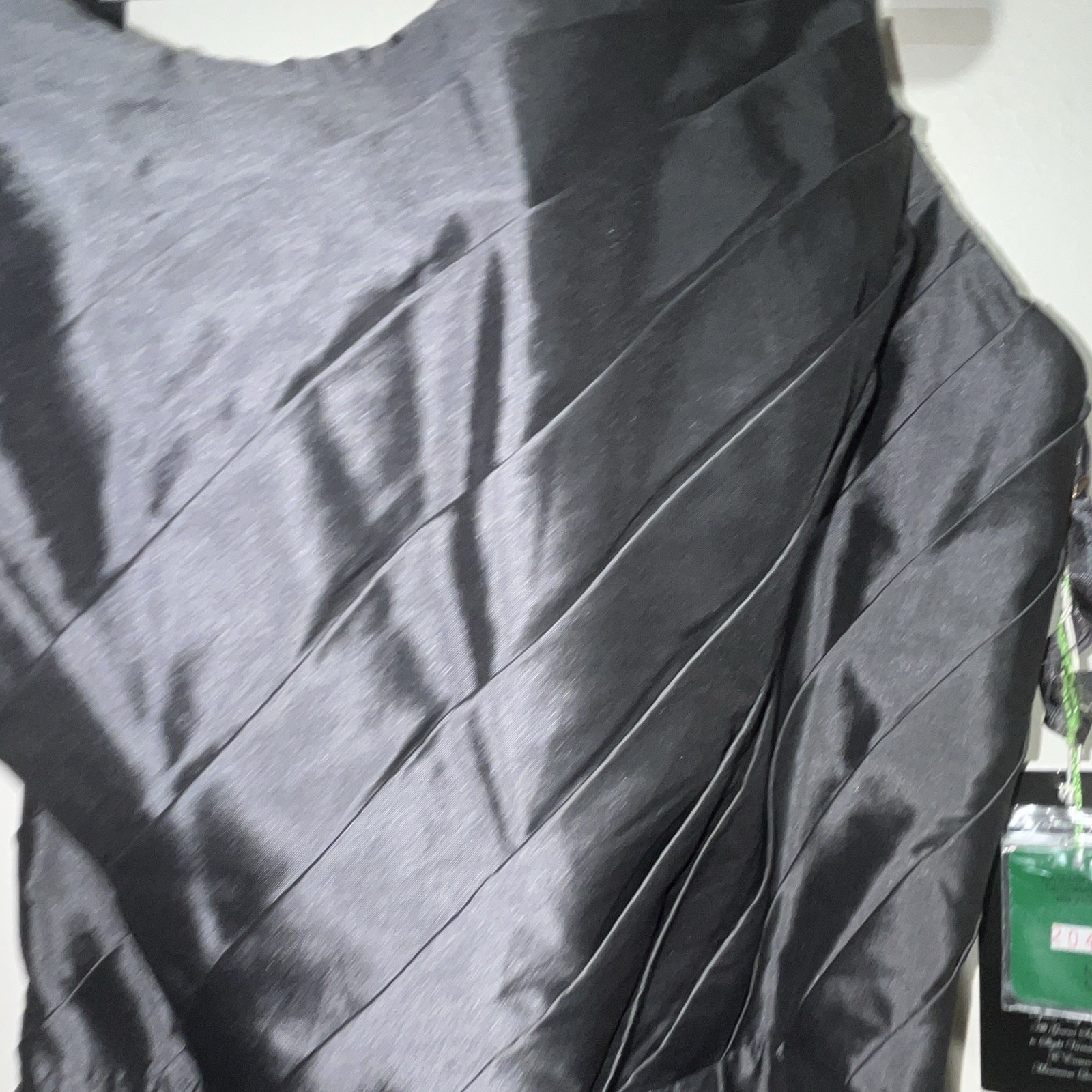 Angelina Faccenda Charcoal Silk Satin Sweetheart Bow A-Line Knee Dress 10