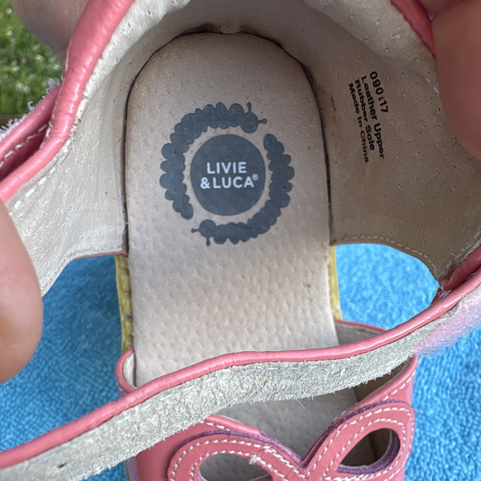 Livie & Luca Girls Pink Mary Jane Flats Hook & Loop Adjustable Strap Bow