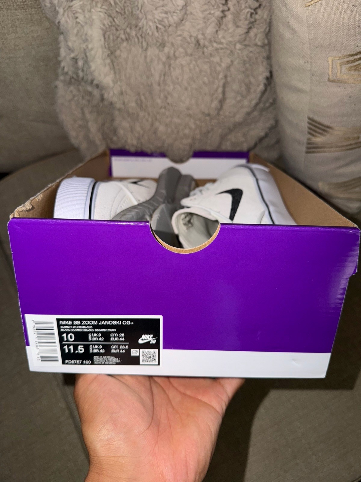 Nike Zoom Stefan Janoski+ SB ‘Summit White Black’ FD6757 100 Size 10 No LID NEW✅