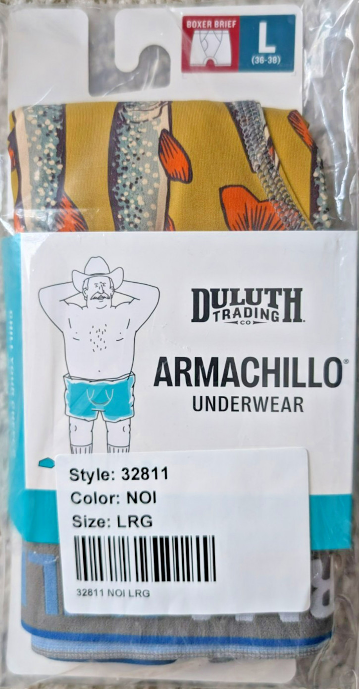 Duluth Trading Armachillo Boxer Brief Mens L (36-38) Yellow w/ Pike